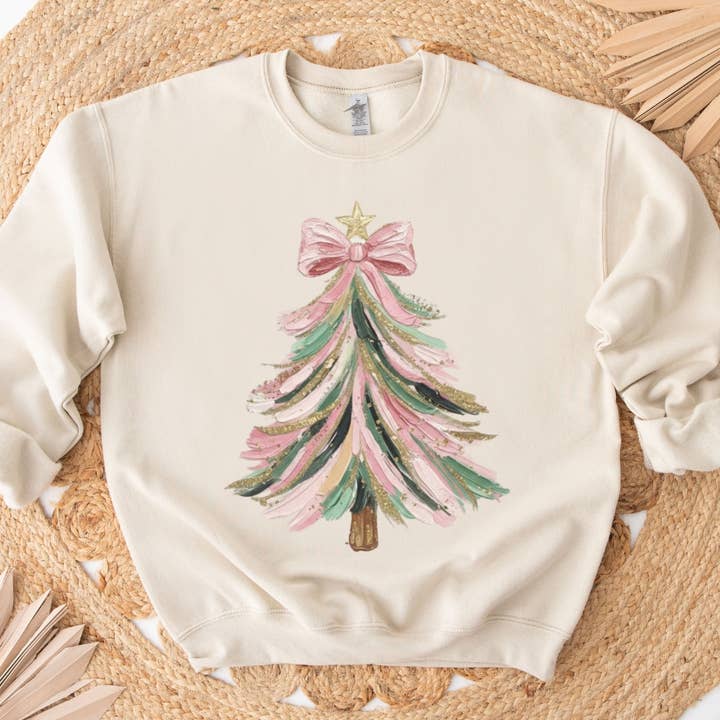 Coquette juletræ sweatshirt for engroshandel hos Pecan Creek Designs