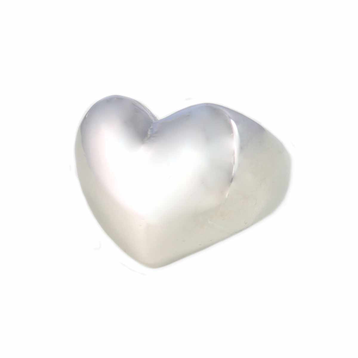 ZAD - Wholesale Cocktail/Statement Ring - Full of Love Silver Puffy Heart Ring0