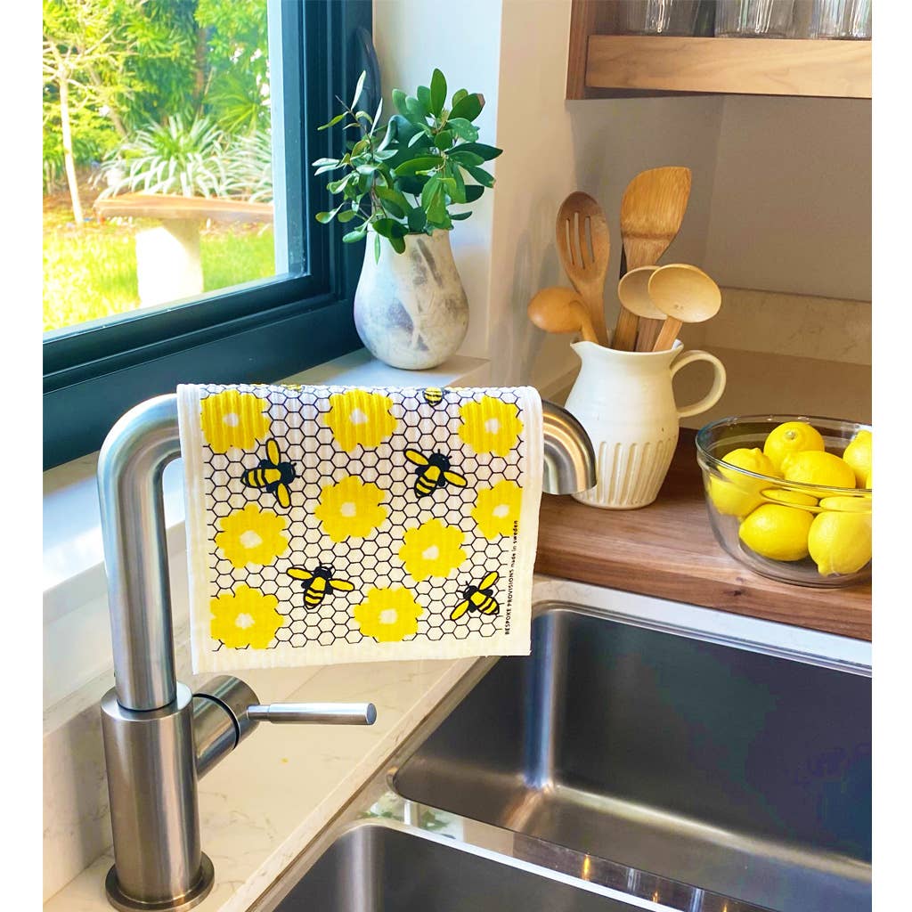 Bespoke Provisions – Engroshandel Køkkenhåndklæde – Bier på honningkage svensk opvaskeklud - Genanvendelig svampeklud3