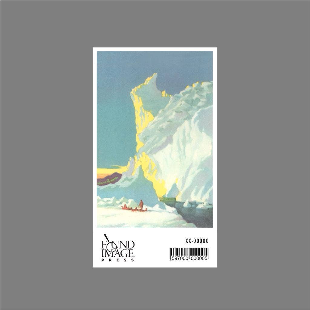 Found Image Press – wholesale Klistermärke – Klistermärke LD-31 Eskimå med slädhundar, Jättestor Glaciär1