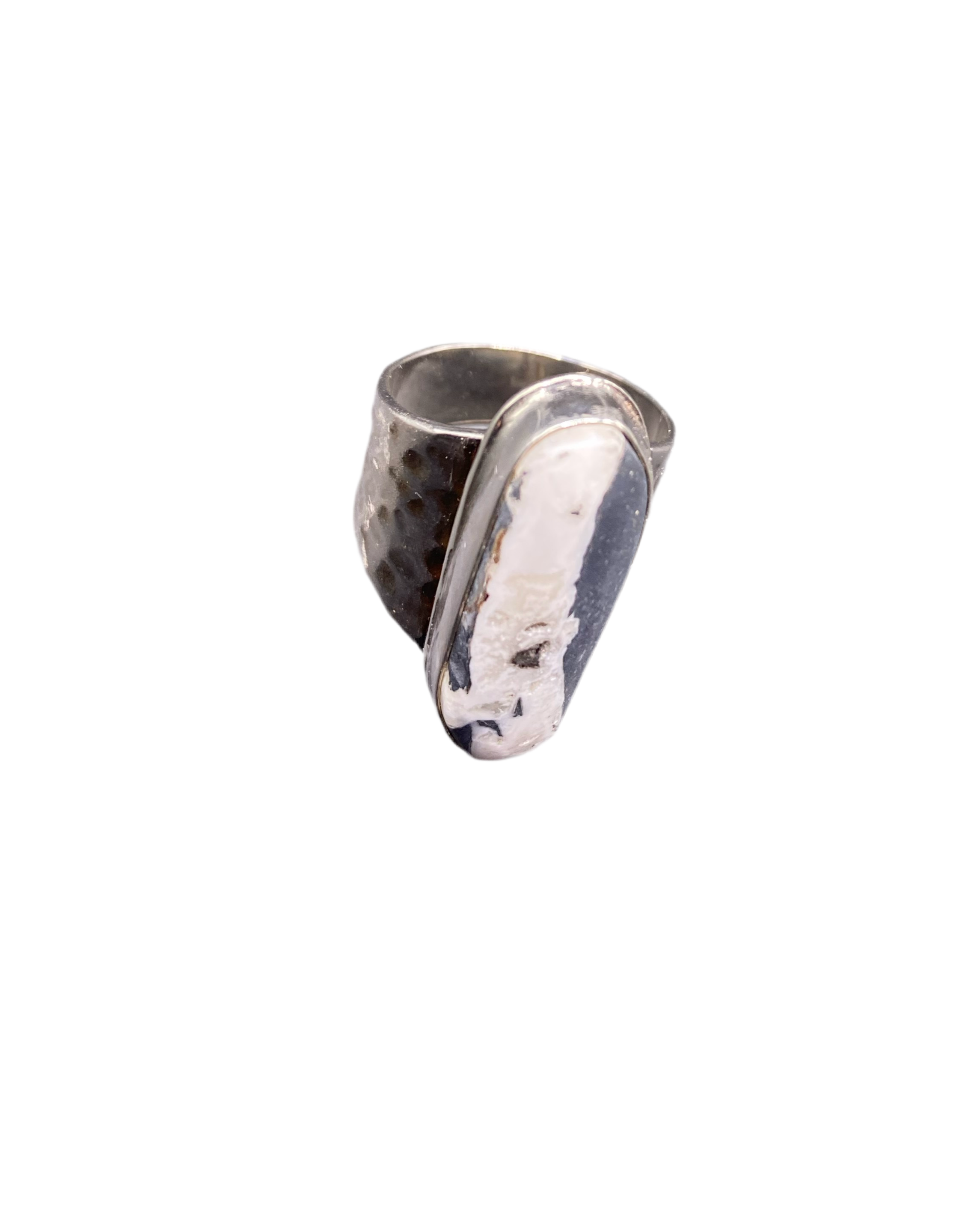Callie Capps Silver - Wholesale Cocktail/Statement Ring - White Buffalo Turquoise Ring3