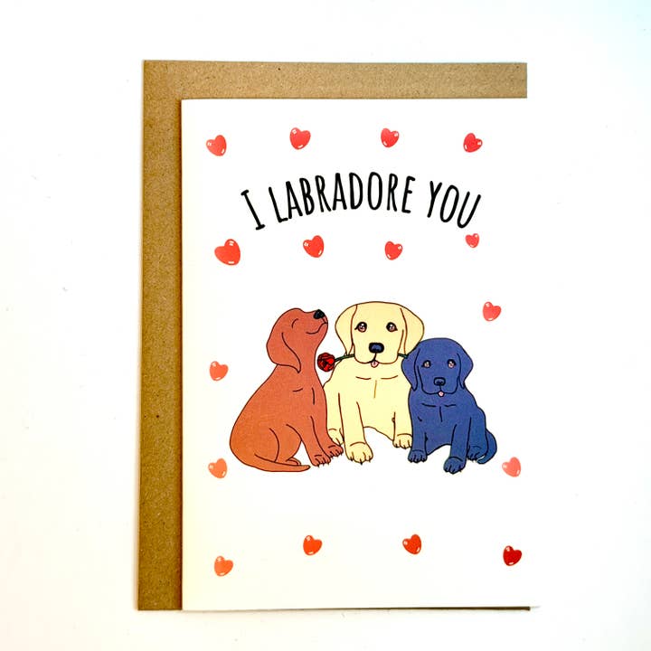 Jag Labradore Dig Kort|Hund Alla hjärtans dag Kort|Klistermärkes Kort för wholesale av Puntastic & Ho