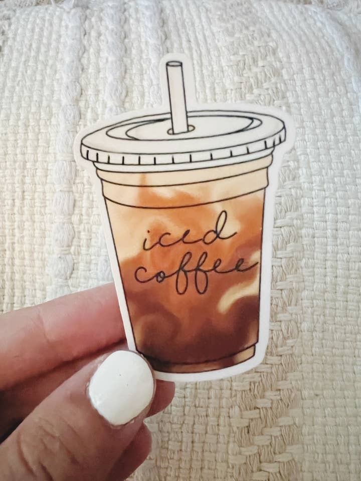 Iced Coffee Sticker for wholesale by The Simple Mom Co
