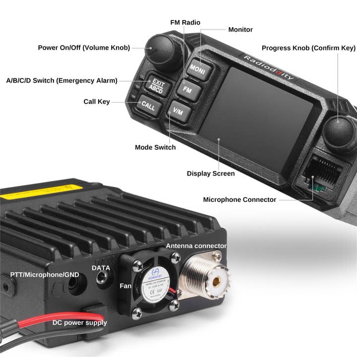 Radioddity - Wholesale Small/Handheld Appliance - Radioddity DB25-G GMRS Mobile Radio | 25W | Quad Watch | UHF VHF Scanning | Repeater Capable