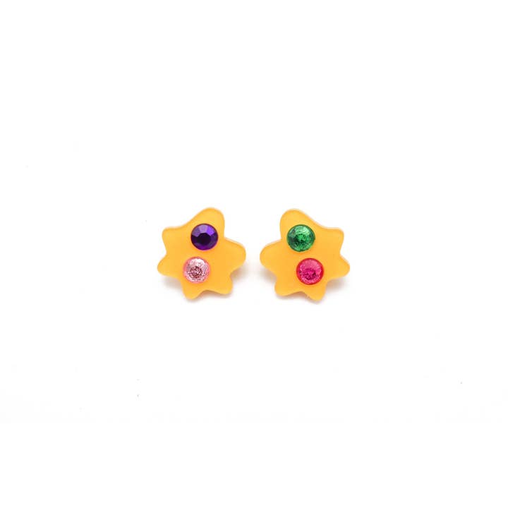 Boucles d'oreilles en forme de boule de taille moyenne Ecoresin Gem pour la vente par dconstruct