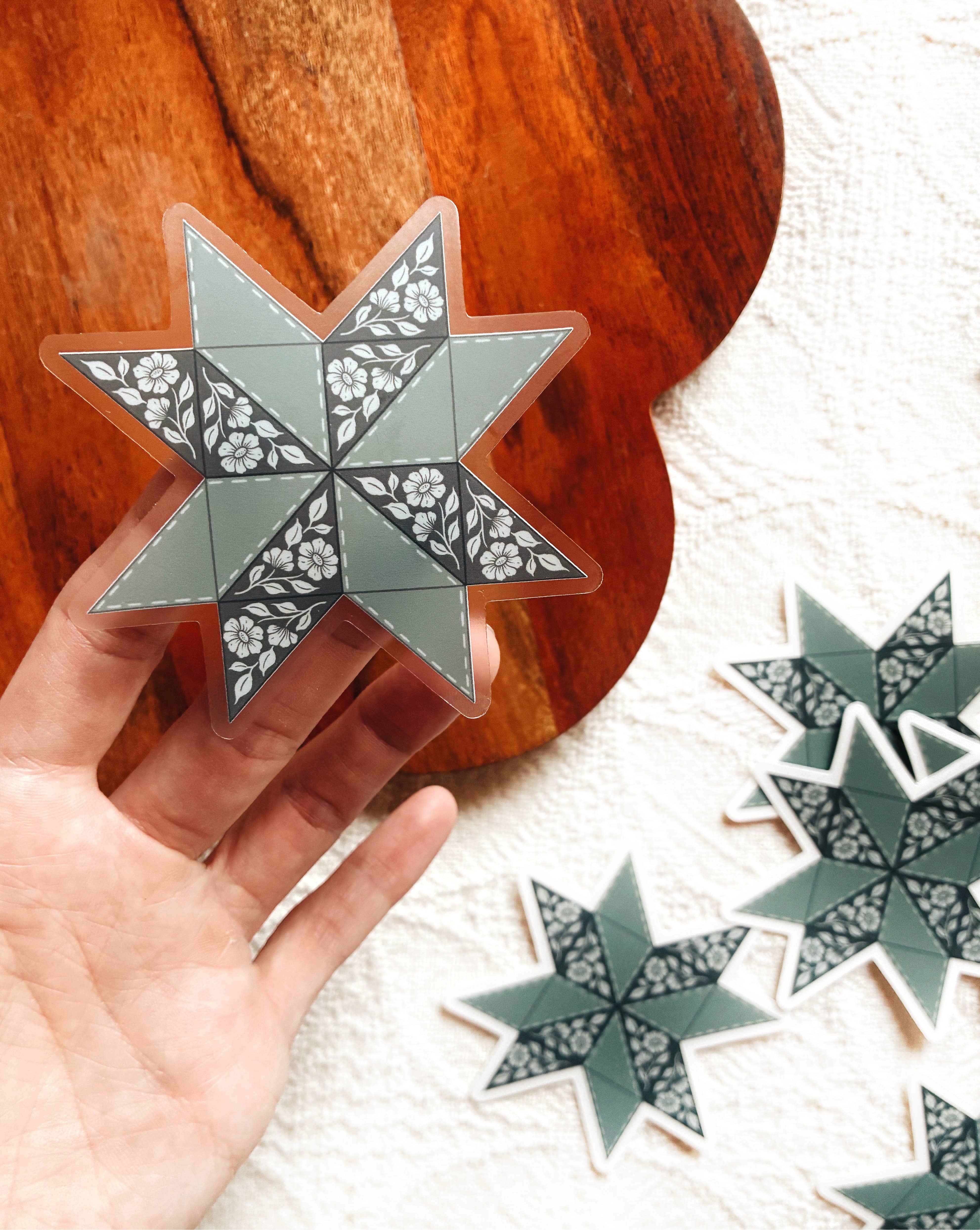 Flora West Design - Wholesale Sticker - Quilt Star Sticker 3"2
