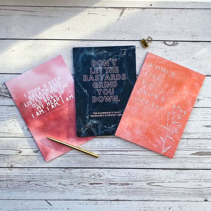 Atwood, Kaur, Plath - Set de 3 cuadernos A5 para venta al por mayor de GiftSmith