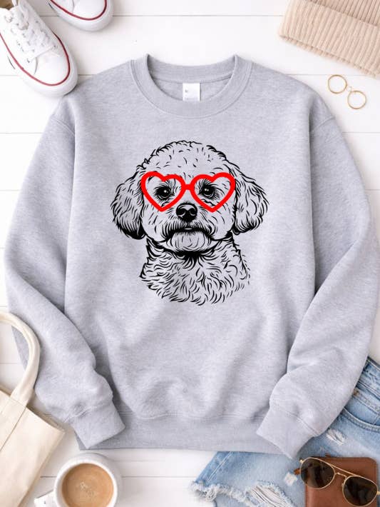 Bichon Love Grafisk Sweatshirt for engroshandel hos Wildberry Waves