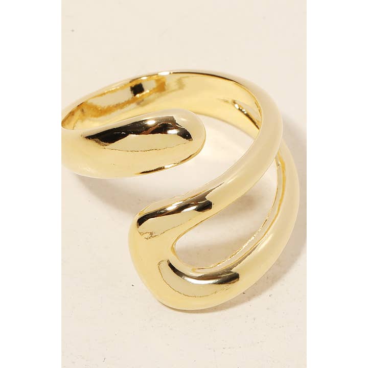Anarchy Street - Wholesale Band/Stacked Ring - Gold Dipped Metallic Twist Wrap Ring1