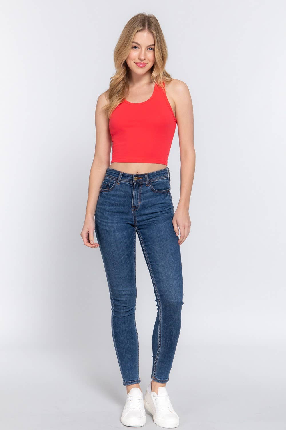 Active Basic | Active USA - Wholesale Tank Top - Women's - Racerback Cotton Spandex Jersey Crop Tank Top25