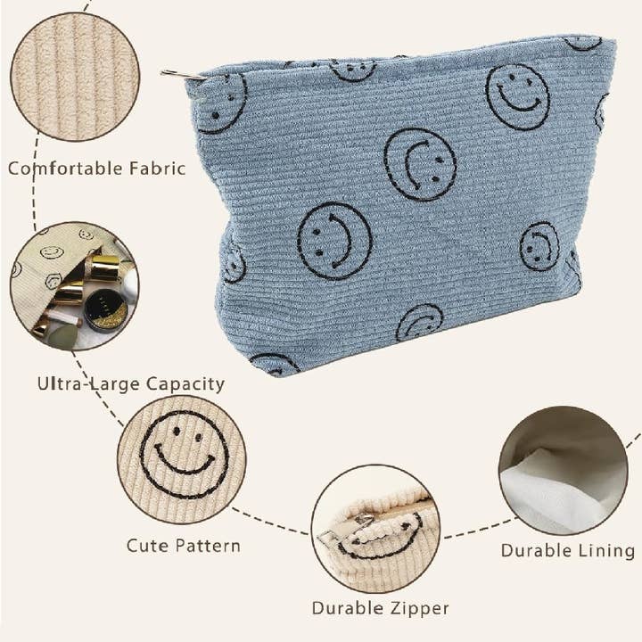 42POPS - Wholesale Makeup/Cosmetic Bag - `.Corduroy Cosmetic Pouch Bag13