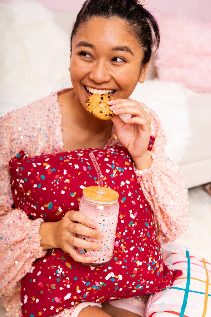 Talking Out of Turn - Wholesale Drinking Glass/Cup - Holiday Can Glass w/Lid + Straw22