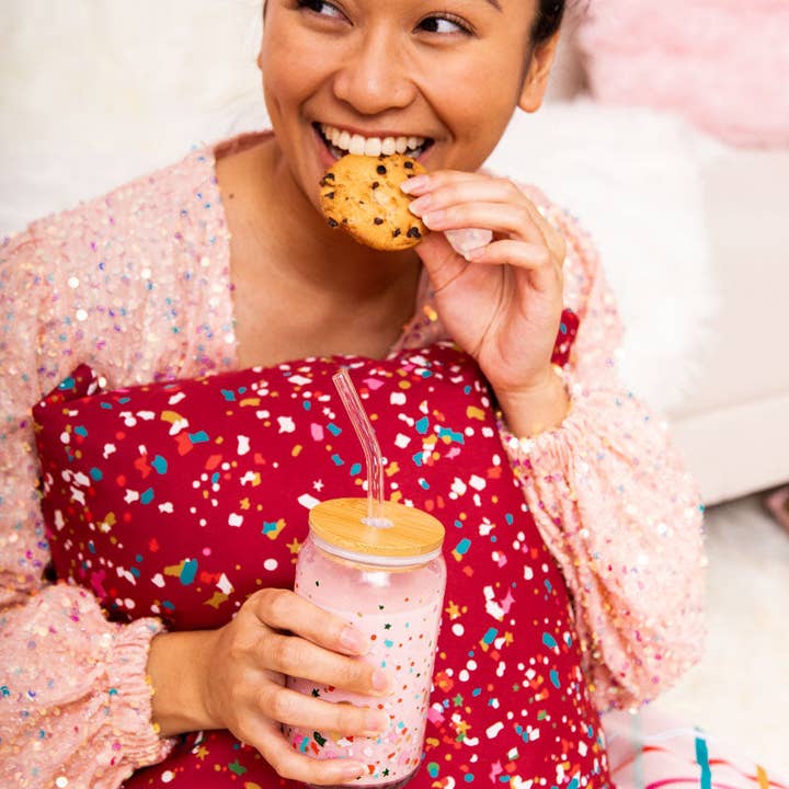 Talking Out of Turn - Wholesale Drinking Glass/Cup - Holiday Can Glass w/Lid + Straw22