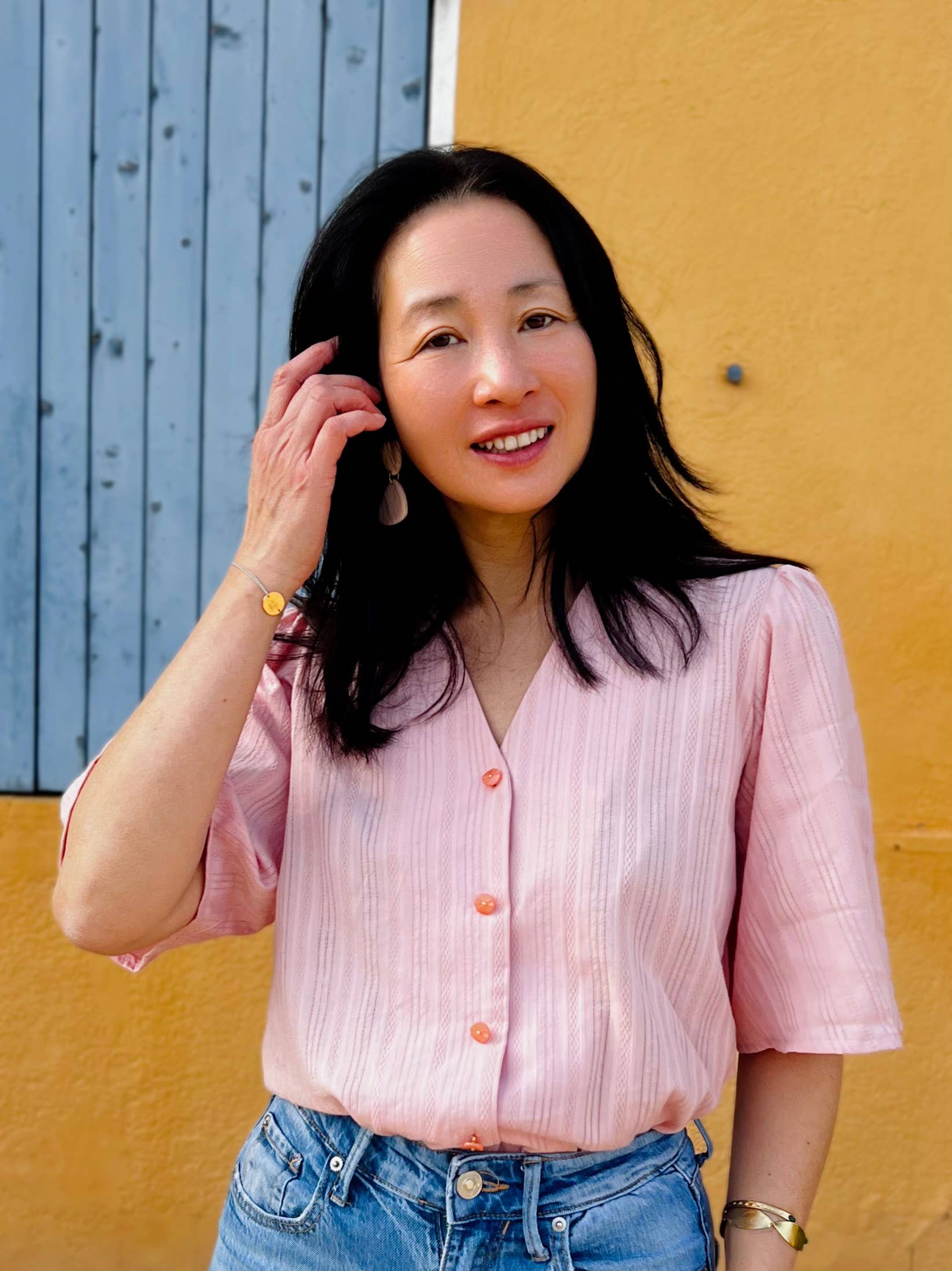 MY DRESS MADE - Wholesale Blouse - Women's - IRIS embroidered fabric in powder pink - 100% cotton8