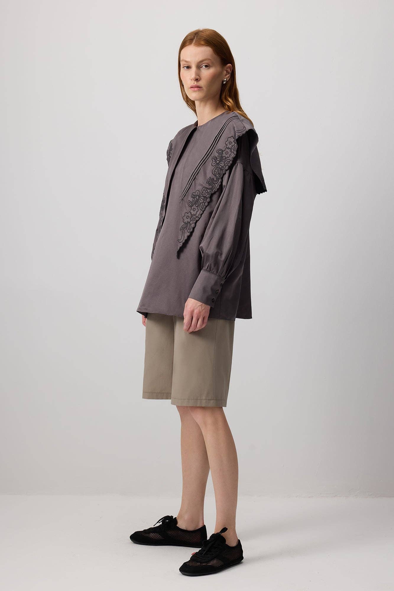 Gri EMBROIDERED WIDE COLLAR TUNIC for wholesale on Faire3