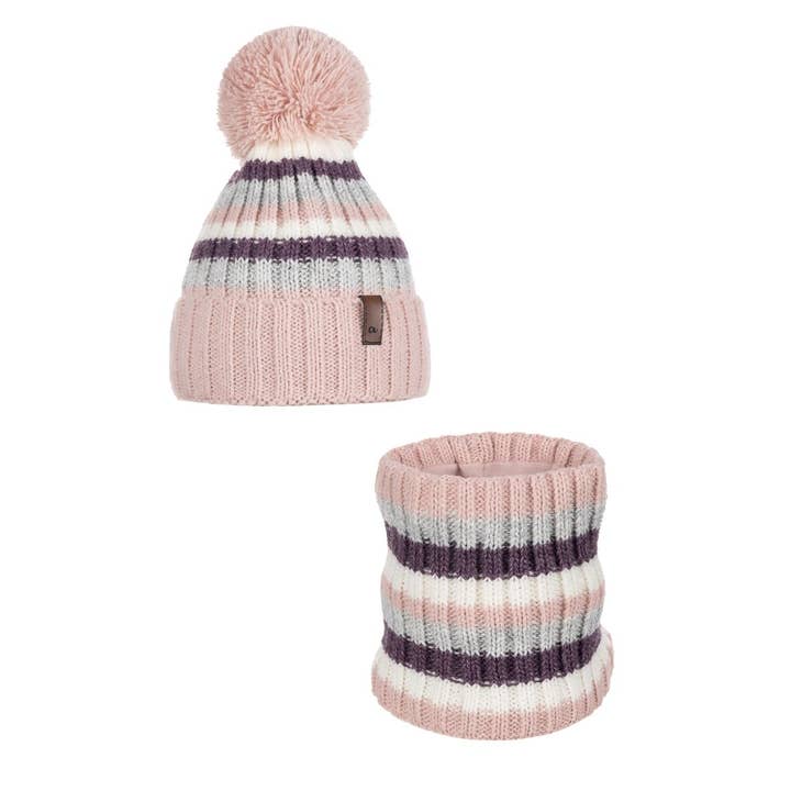 Ander - Wholesale Beanie - Kids - Pom pom hat and snood Anatalone- 7-11 years old size