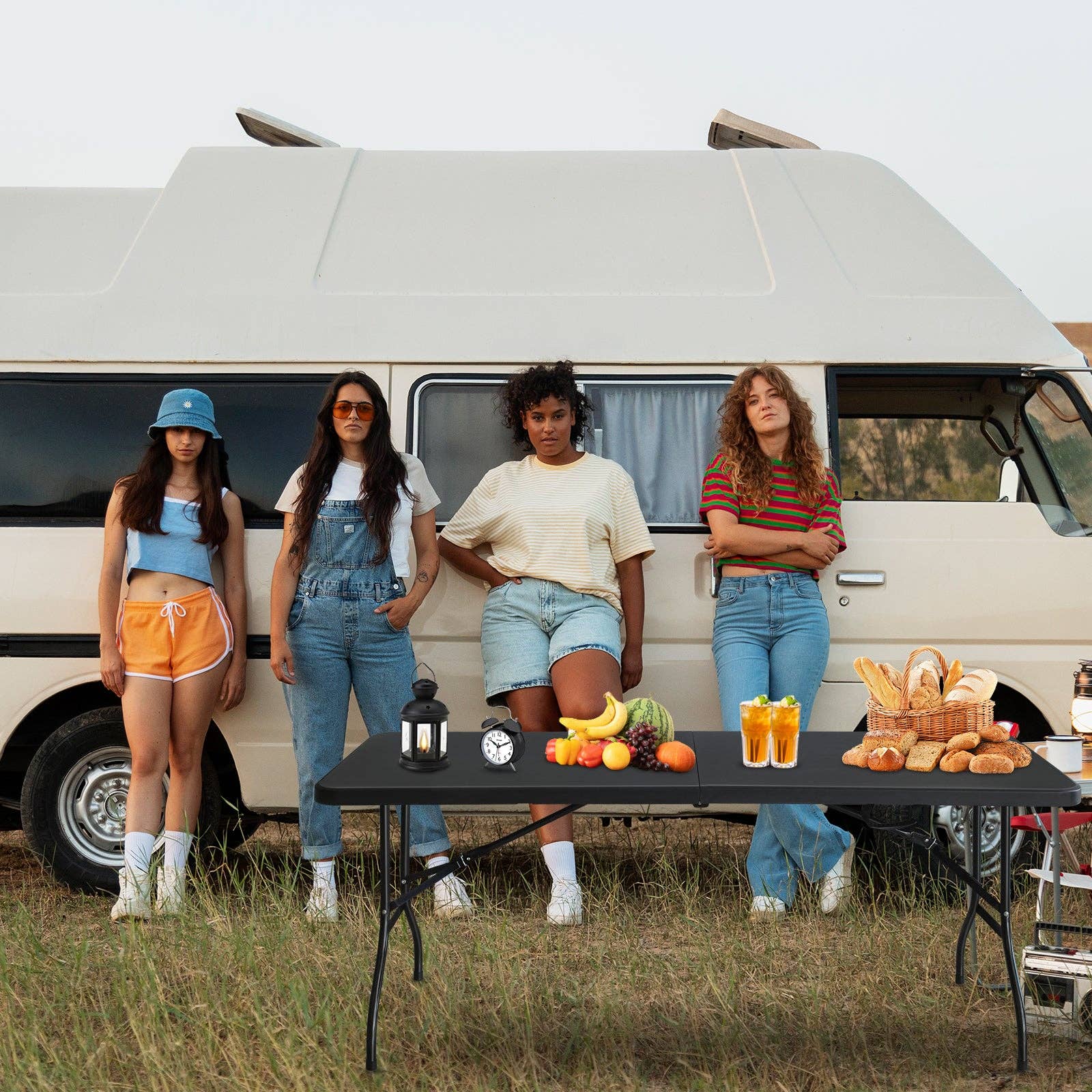 39F Inc. - Wholesale Patio Table - 6ft Black Folding Table for Camping Parties and Events1