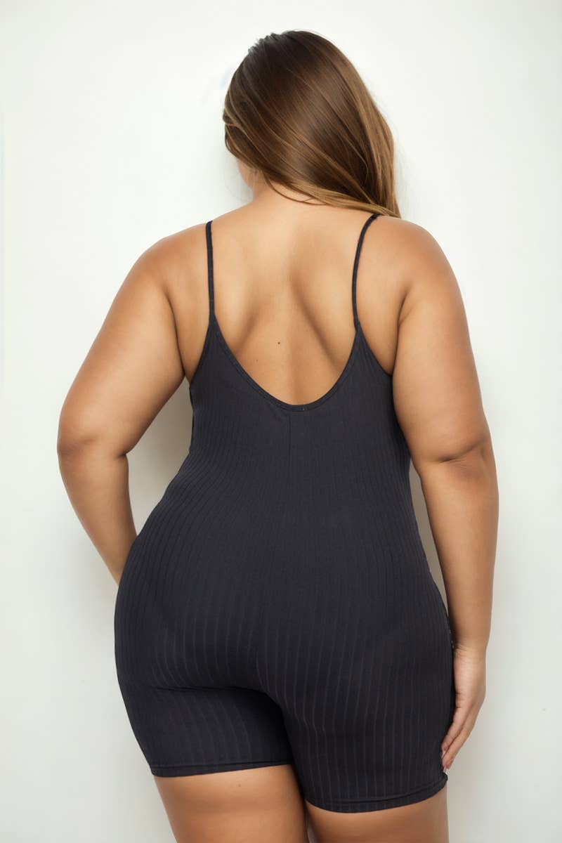 CAPELLA APPAREL - Wholesale Romper - Women's - Plus Ribbed Bodycon Romper19