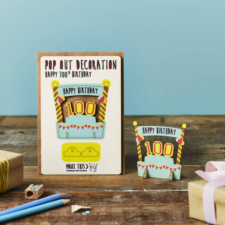 The Pop Out Card Company - Wholesale Birthday Card - Pop Out 100th Birthday Card