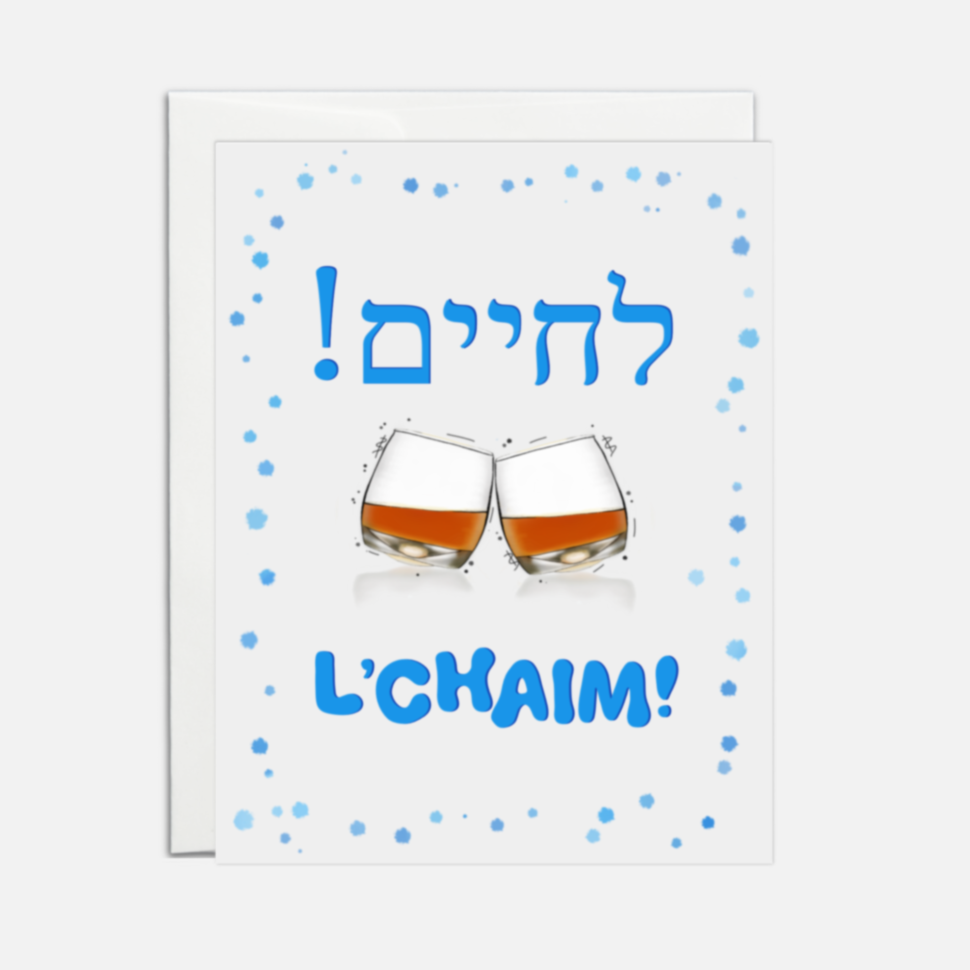 The Simcha Store - Wholesale Hanukkah Card - L’Chaim Hebrew1