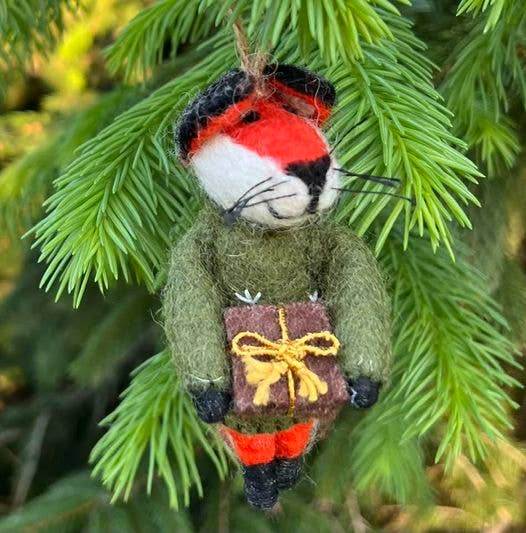 The Winding Road - Wholesale Ornament - Ornament - Fox holding Present 3