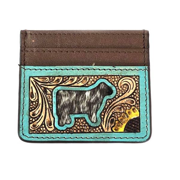 Snowing West - Wholesale Card Holder - Women's - Western Tooled Cow Cut Genuine Leather Card Holder