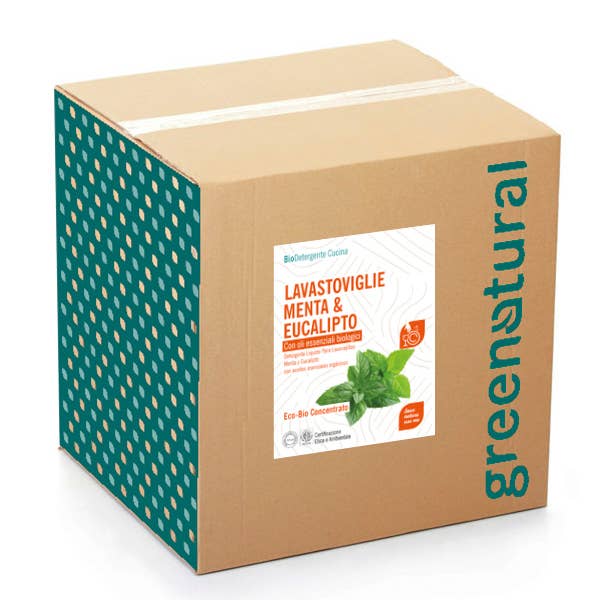 MINT & EUCALYPTUS Liquid Dishwasher-BAG 10kg GREENATURAL for wholesale by GREENATURAL