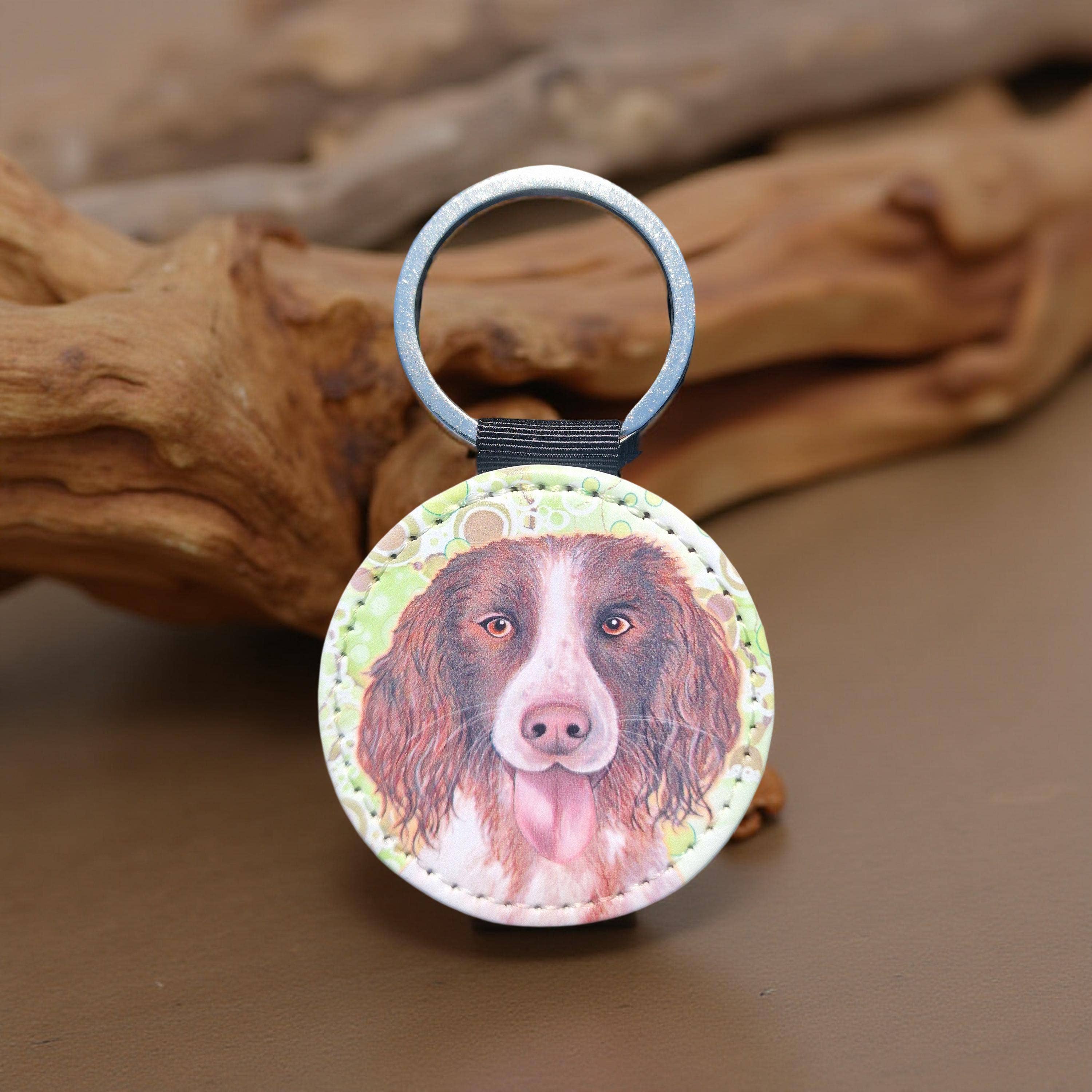 By Jo Crafts – wholesale Keychain – Unisex – 120-KR - Springer Spaniel Dog Faux Leather Keyring 3