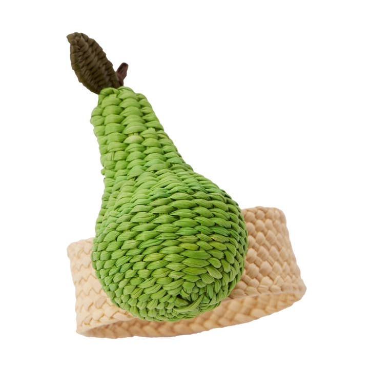 Rond de serviette Iraca Poire Fruit - Vaisselle en raphia de paille pour la vente par Coro Cora™
