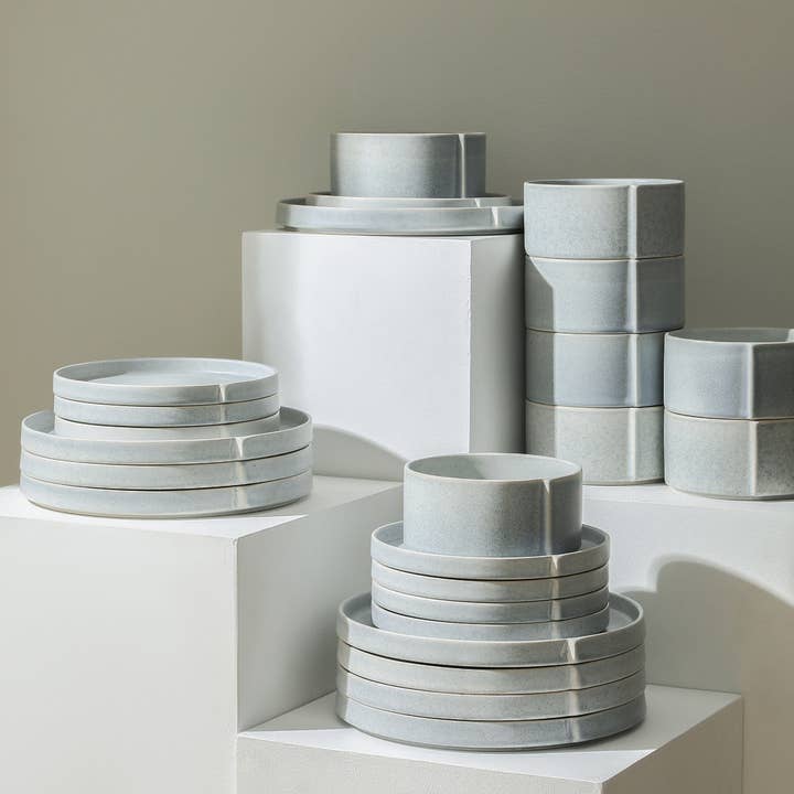 Stone + Lain - Wholesale Dinnerware Set - Bao Stoneware Dinnerware Set - Blue-Grey