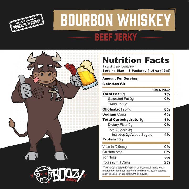 3D Enterprise - Wholesale Jerky - Boozy Jerky - Bourbon Whiskey - (12 Ct. / Case)