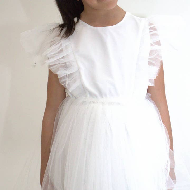 Yuko B - Wholesale Dress - Kids - CLARA girl's dress - White7