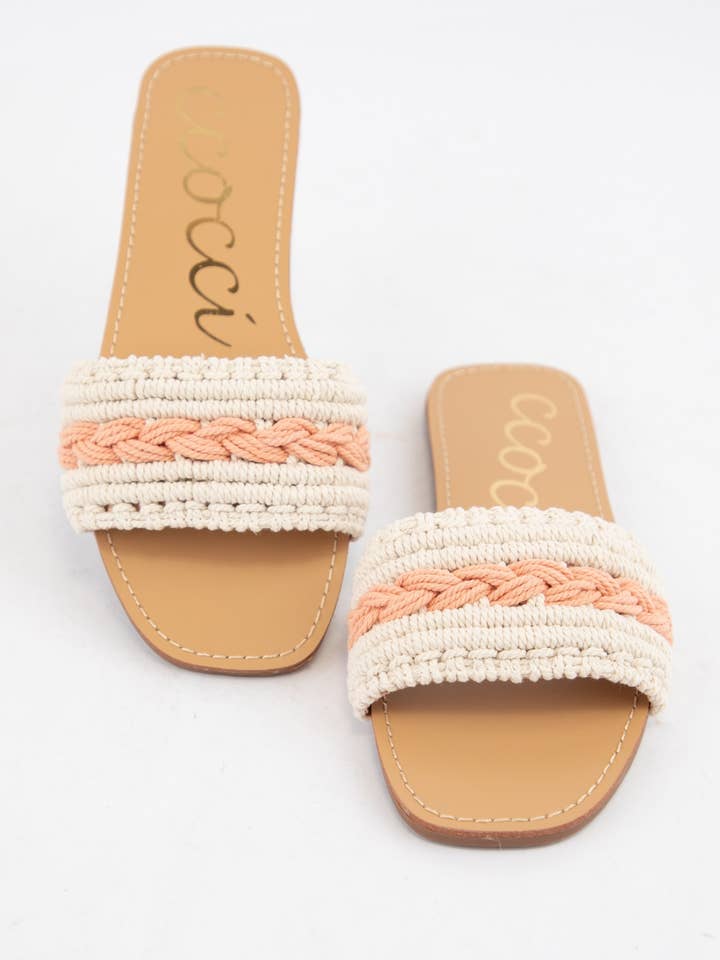 CCOCCI - Wholesale Sandals - Women's - WEEKLY DEAL COLOR LINE MACRAME BRAIDS UPPER SANDAL2