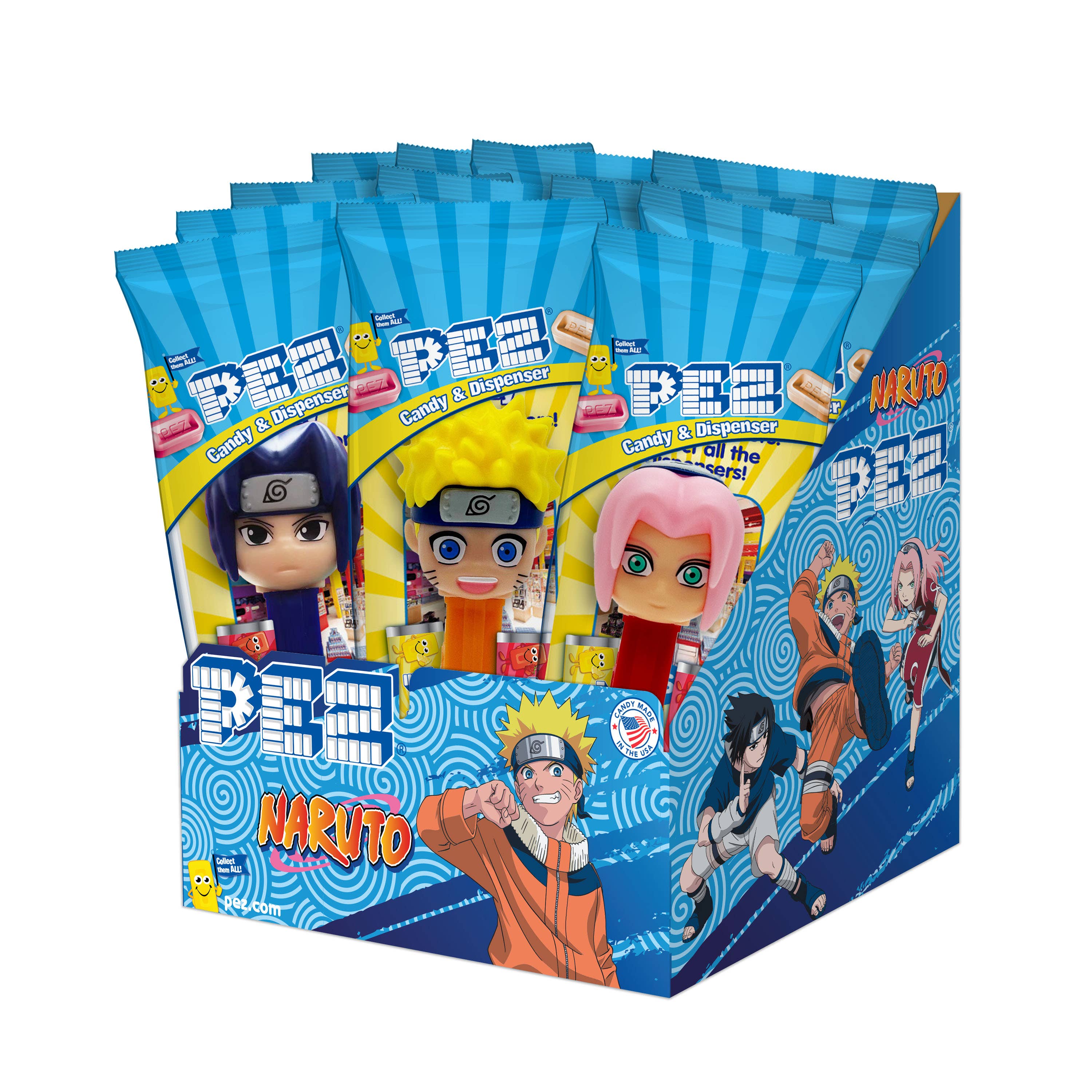 Grandpa Joe's Candy Shop - Vente Présentoir de commerçant - Nourriture et boissons - Pez Poly 12ct - Assortiment Naruto0