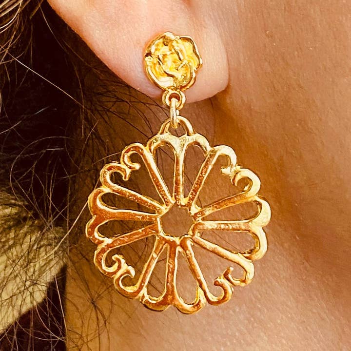 Brincos Love-me-not Sun Flower por atacado de Lexi Jewelry