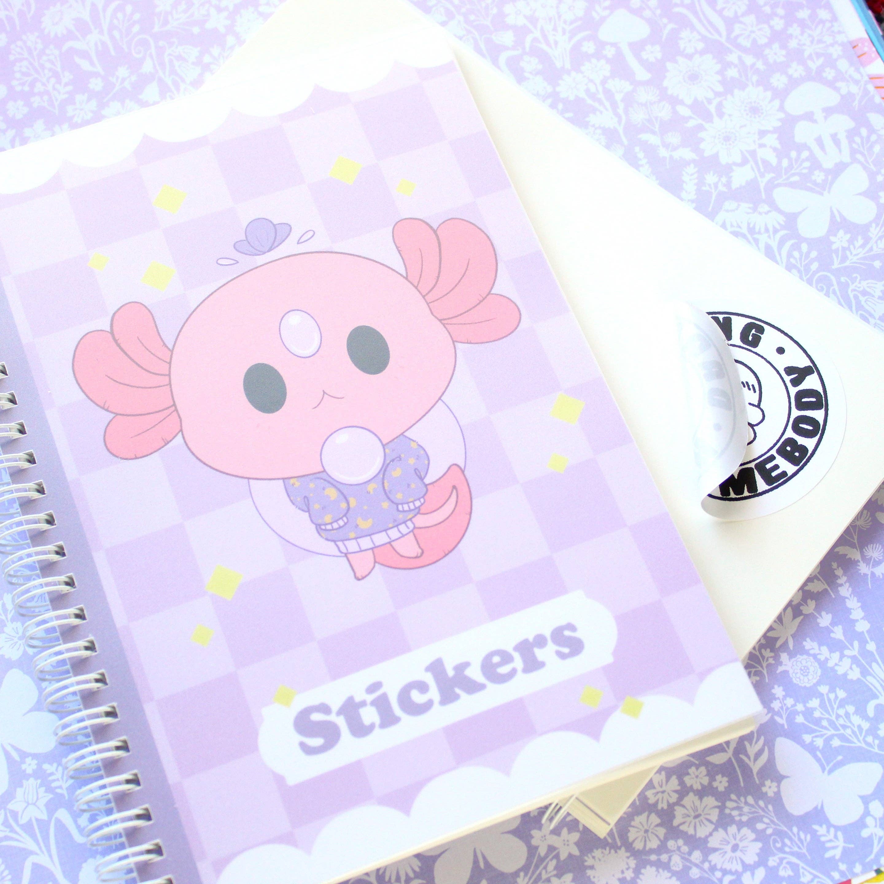 Darling Homebody - Wholesale Sticker - Sticker Keeper Book van 50 pagina's. Paars Axolotl-orakel. Herbruikbaar stickeralbum.4