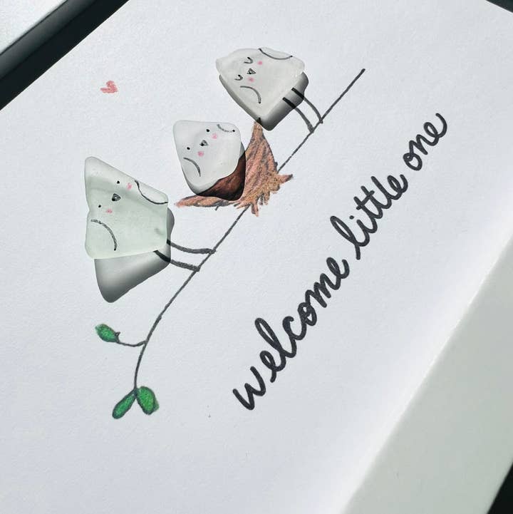 Sook & Hook - Wholesale Art Print - Welcome Baby Sea Glass Art1
