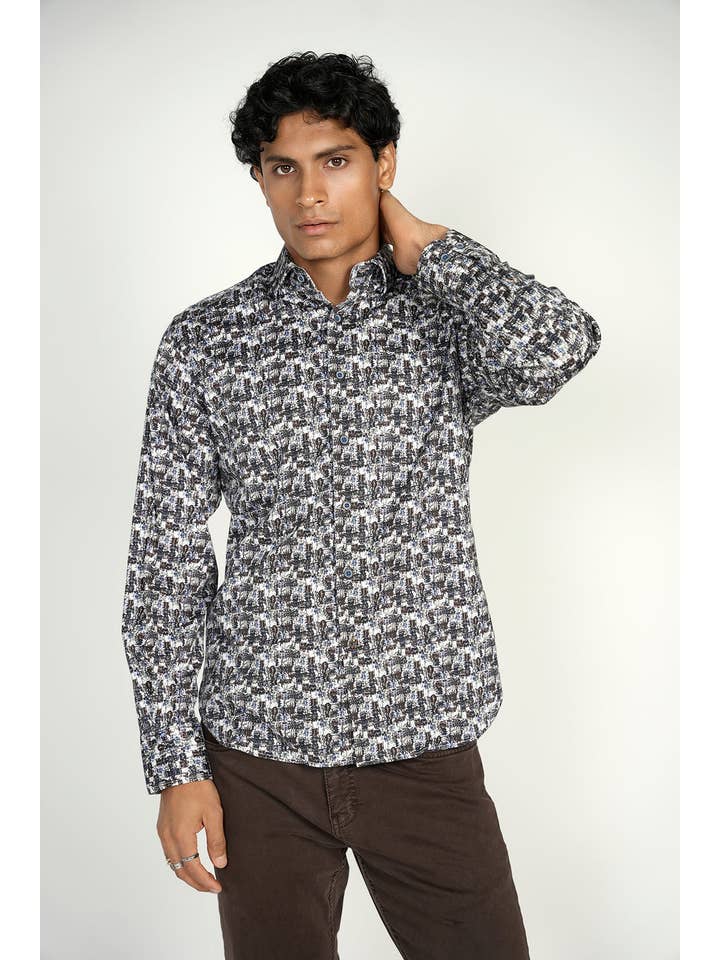 Luchiano Visconti - Vendita all'ingrosso Camicia button down - Uomo - Collezione Firma Maglia a Righe Daggered