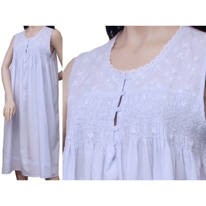 Hanna Blue Nightgown for wholesale by Victoria Linen Australia