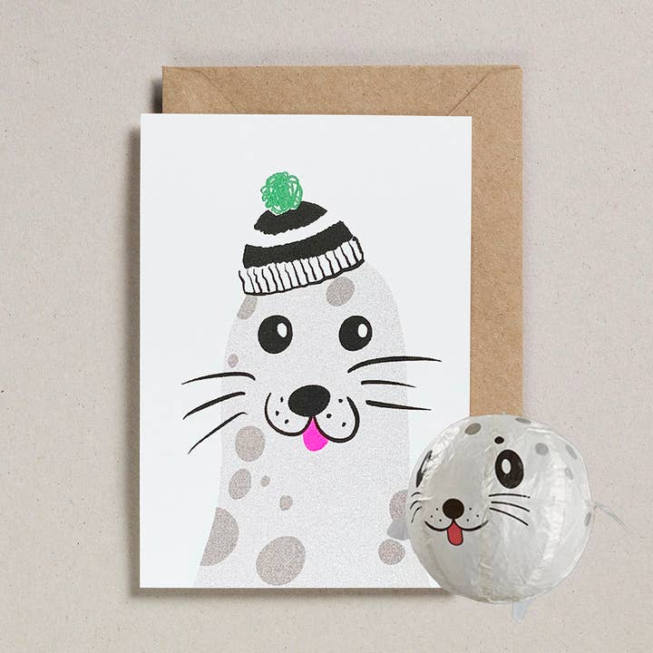 Paper Balloon Cards - Pack of 6 - Seal for wholesale by Petra Boase Ltd