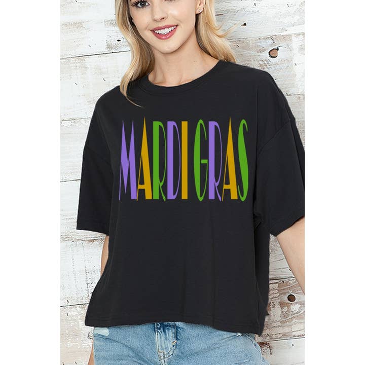 2&moon - Wholesale T-Shirt (Graphic) - Women's - MARDI GRAS Graphic Croip Tee2