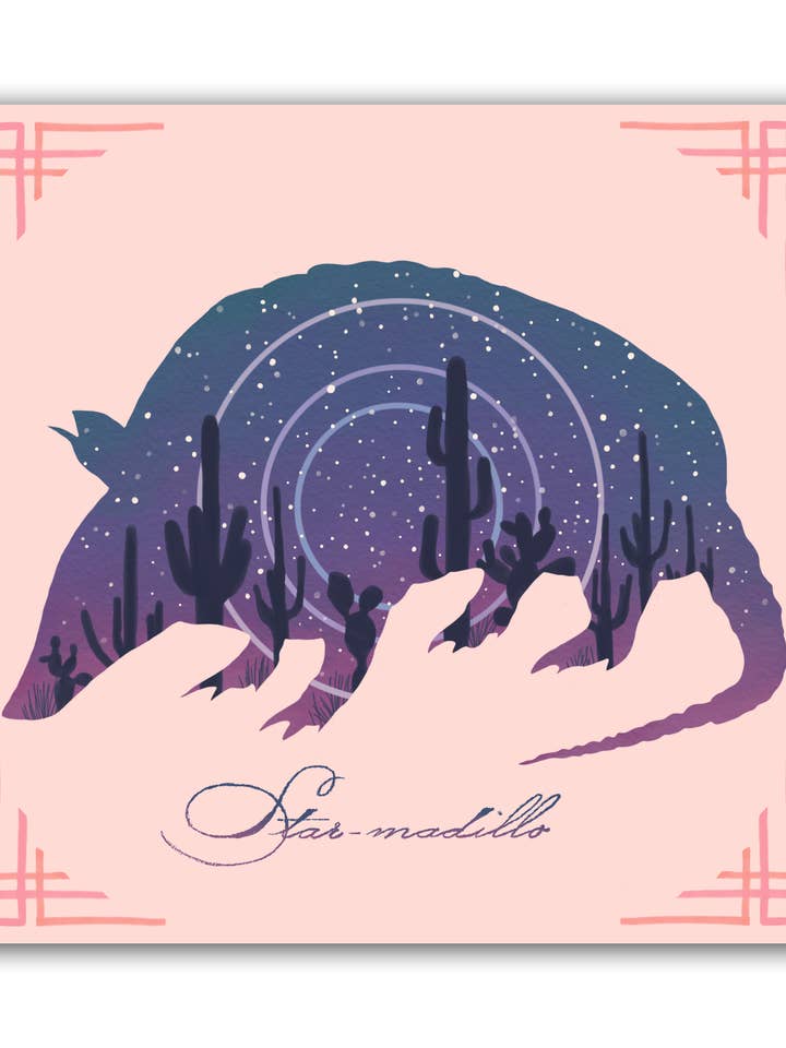 Starmadillo 8x8 Print for wholesale by Golden Grove Paper