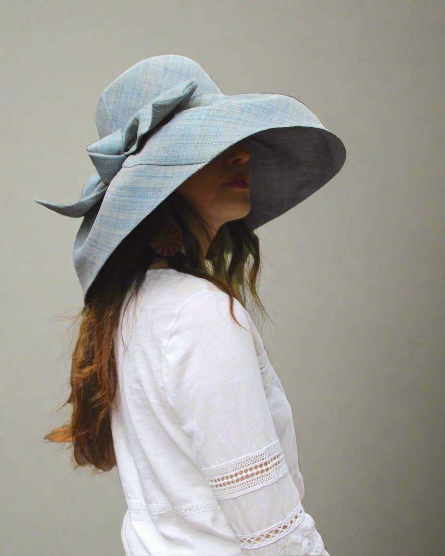 Shebobo - Vendita all'ingrosso Cappello di paglia - Donna - Cappelli di paglia Shebobo con tesa larga da 12,7 e 17,8 cm e grande fiocco tinta unita12