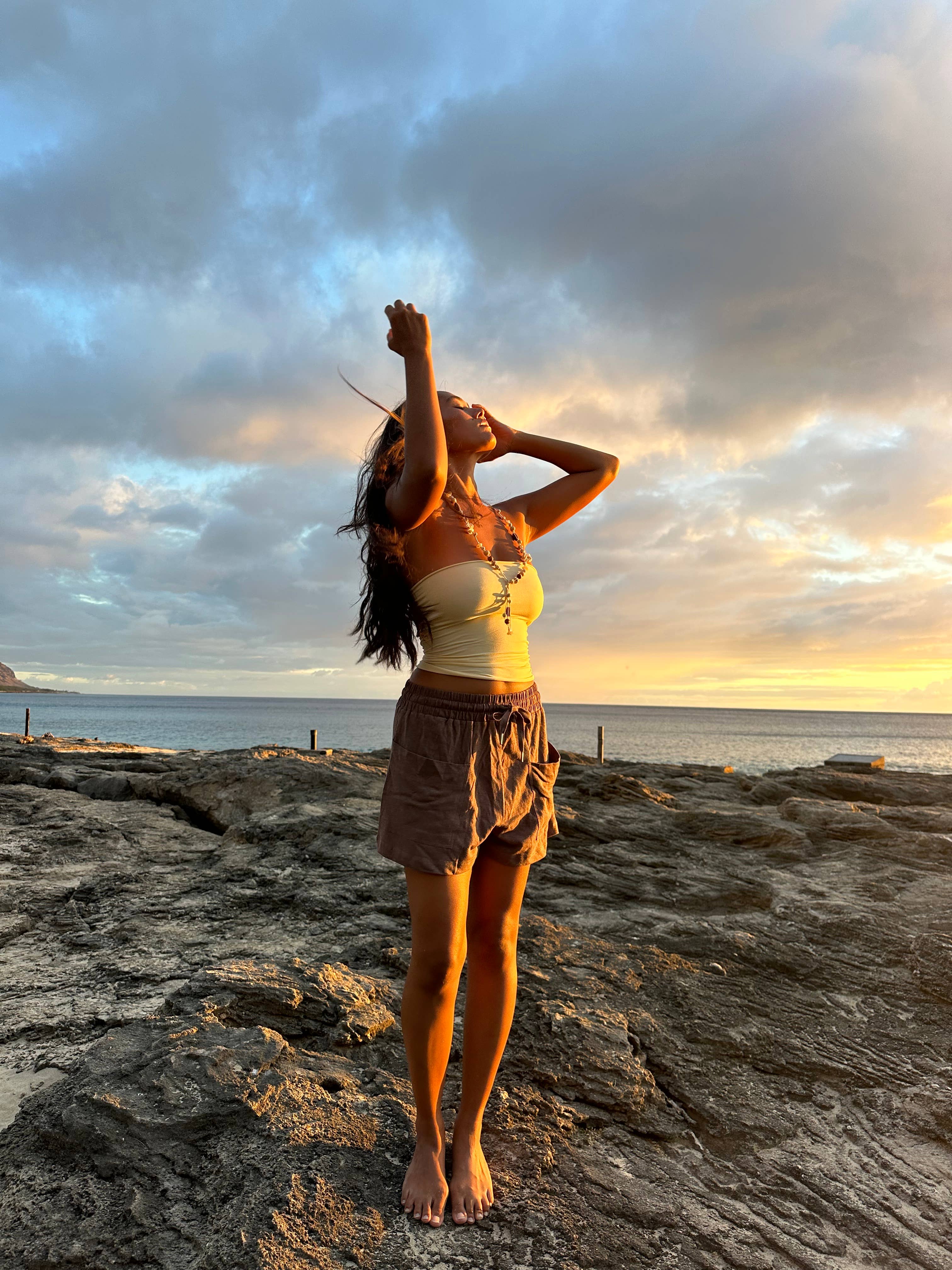 Gardenbelle Shop - Wholesale Shorts - Women's - Organic Hemp Boho Shorts, Slouchy Natural Shorts15