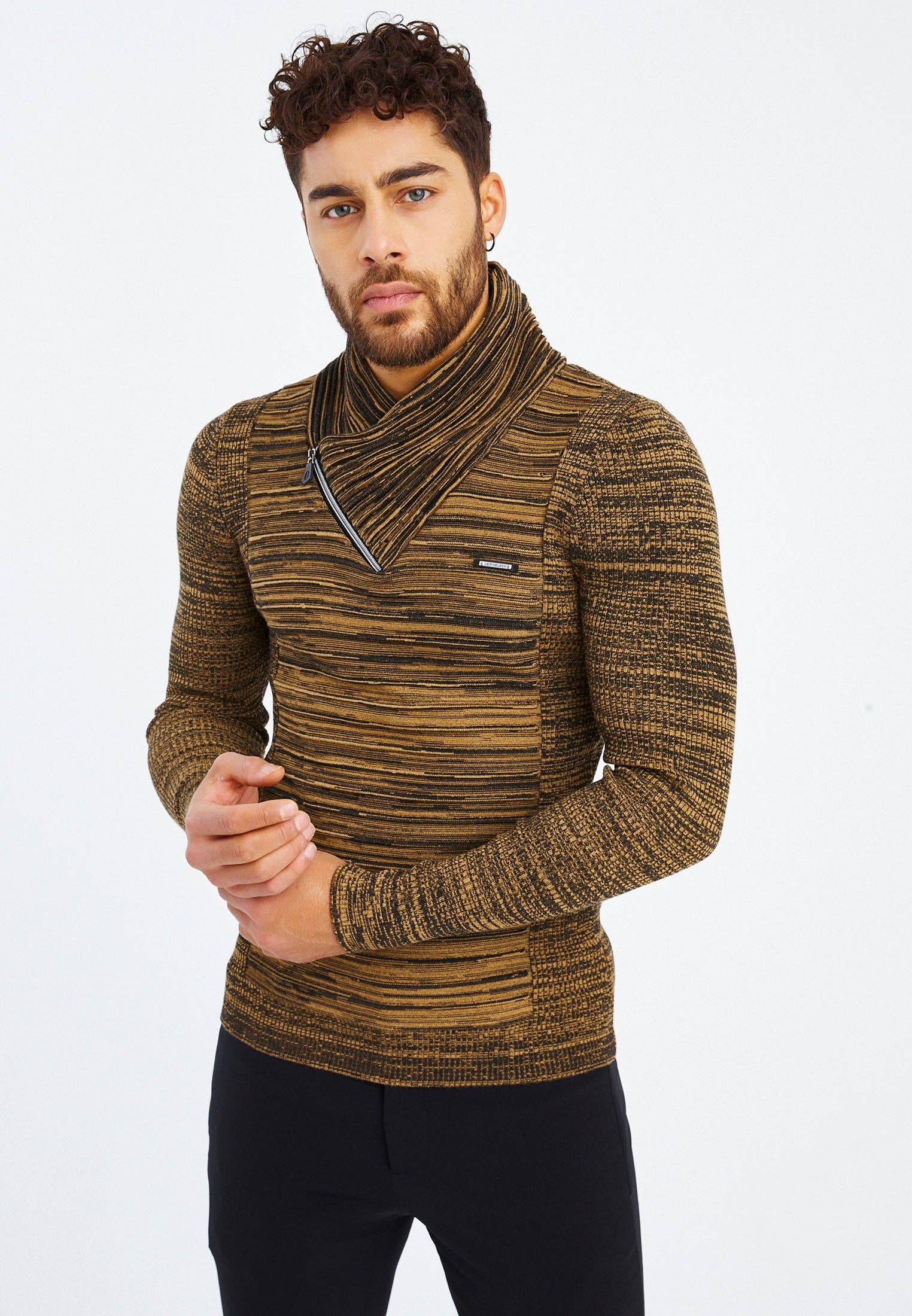 Leif Nelson GmbH - Wholesale Knit Sweater - Men's - Men's Knit Sweater Fine Knit Shawl Collar LN-15357