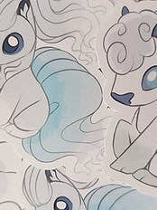 Autocollant Geek Pokemon Alola Ninetales Vulpix pour la vente par Ellesdoodlebox