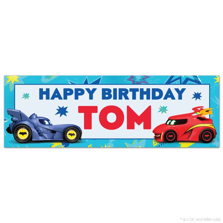 Batwheels Birthday - Bam And Redbird Personalised Name Banner Wall Sticker for wholesale by Themed