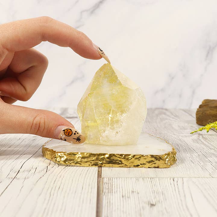 Natures Artifacts Inc - Vente Pierre et cristal de spiritualité - Angel Aura Citrine Point Base2