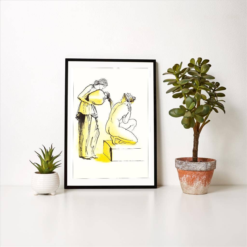 Found Image Press - Wholesale Art Print - Art Print BW-107 Grecian Bathing1