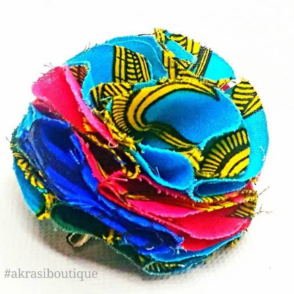 Flor de babado de impressão africana LWBMRK5WHZEOIXEY3N33QDGZ por atacado de Akrasiboutique